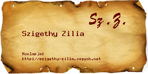 Szigethy Zilia névjegykártya